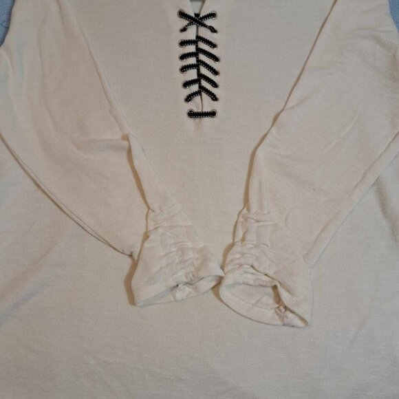 Democracy Women's 3/4‎ Sleeves Pullover Top Size XL Round Neck Heather Beige - Picture 6 of 14